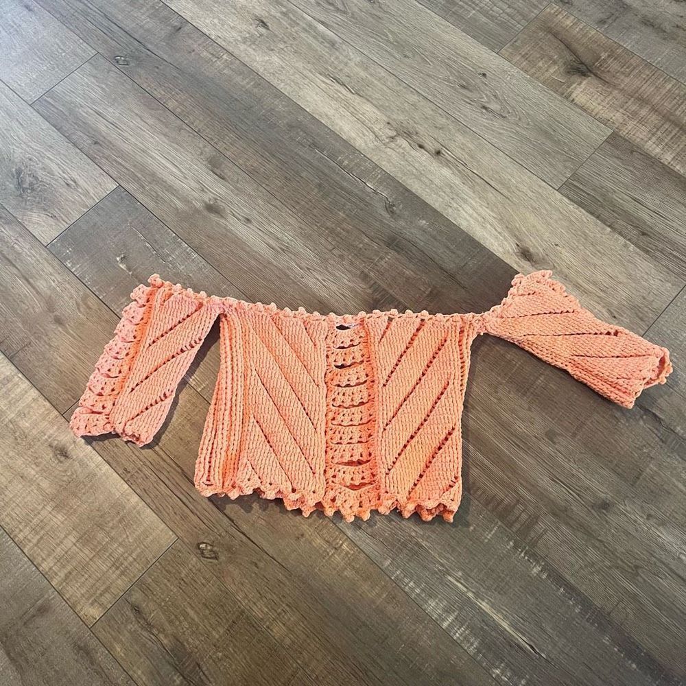 Ronny Kobo Catya Crop Top, Coral, Size S